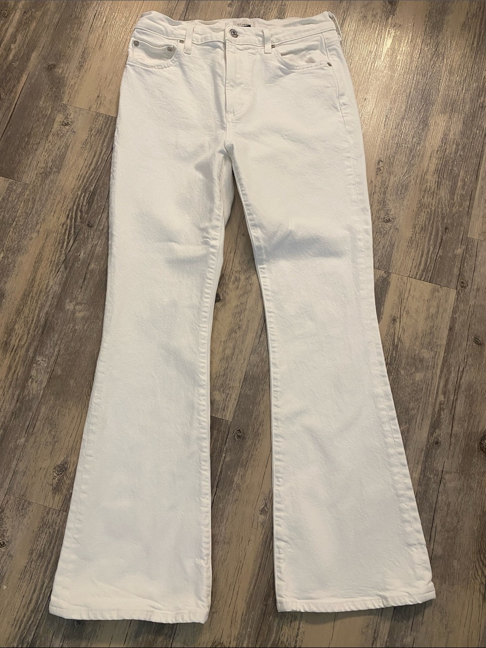 COH Citizens of Humanity Organic Cotton Lilah Bootcut Jeans Soft White Size 28
